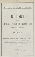 view [Report of the Medical Officer of Health for Stoke Newington, The Metropolitan Borough].