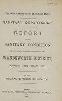 view [Report of the Medical Officer of Health for Wandsworth District, The Board of Works (Clapham, Putney, Streatham, Tooting & Wandsworth)].