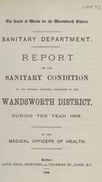 view [Report of the Medical Officer of Health for Wandsworth District, The Board of Works (Clapham, Putney, Streatham, Tooting & Wandsworth)].