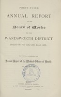 view [Report of the Medical Officer of Health for Wandsworth District, The Board of Works (Clapham, Putney, Streatham, Tooting & Wandsworth)].