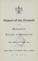 view [Report of the Medical Officer of Health for Wandsworth, Metropolitan Borough].