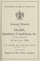 view [Report of the Medical Officer of Health for Wandsworth, Metropolitan Borough].
