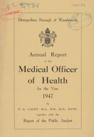 view [Report of the Medical Officer of Health for Wandsworth, Metropolitan Borough].