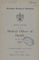 view [Report of the Medical Officer of Health for Wandsworth, Metropolitan Borough].