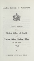 view [Report of the Medical Officer of Health for Wandsworth, Metropolitan Borough].