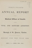 view [Report of the Medical Officer of Health for St. Pancras, London, Borough of].