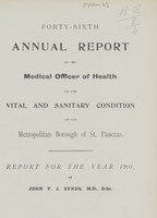 view [Report of the Medical Officer of Health for St. Pancras, London, Borough of].