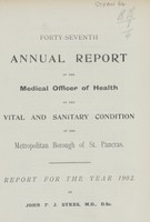 view [Report of the Medical Officer of Health for St. Pancras, London, Borough of].