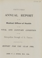 view [Report of the Medical Officer of Health for St. Pancras, London, Borough of].