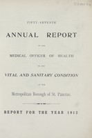 view [Report of the Medical Officer of Health for St. Pancras, London, Borough of].