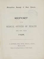 view [Report of the Medical Officer of Health for St. Pancras, Metropolitan Borough].