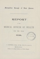 view [Report of the Medical Officer of Health for St. Pancras, Metropolitan Borough].