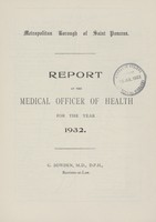 view [Report of the Medical Officer of Health for St. Pancras, Metropolitan Borough].