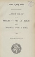 view [Report of the Medical Officer of Health for London County Council 1894].