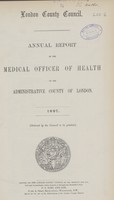 view [Report of the Medical Officer of Health for London County Council 1897].