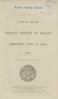 view [Report of the Medical Officer of Health for London County Council 1898].