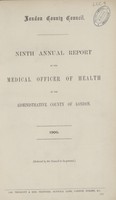 view [Report of the Medical Officer of Health for London County Council 1900].