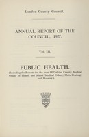 view [Report of the Medical Officer of Health for London County Council 1927].