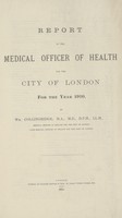 view [Report of the Medical Officer of Health for London, City of ].