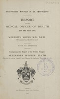 view [Report of the Medical Officer of Health for St. Marylebone, Metropolitan Borough].