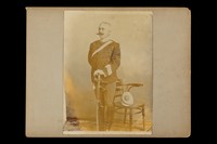 view Pages from an album of photographs of the Boer War, including portrait of General Botha and group photographs of Boer officers and soldiers