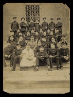 view Two group photographs of RAMC units in Africa, one marked "D. Osborne, RAMC, Cairo" (c.1910), the other dated July 1909