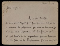 view Note from Alphonse Laveran (to Ronald Ross) re comparisons of Dum-Dum fever with Kala-azar