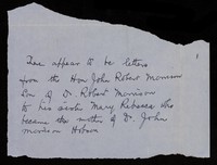 view Letters from her brother John Robert Morrison