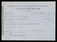 view Miscellaneous Financial papers of Dr. Samuel Newington: including Life Insurance receipts.