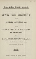 view [Report of the Medical Officer of Health for Acton].