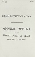 view [Report of the Medical Officer of Health for Acton].