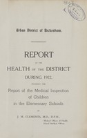 view [Report of the Medical Officer of Health for Beckenham].