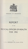 view [Report of the Medical Officer of Health for Beckenham].
