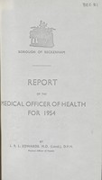 view [Report of the Medical Officer of Health for Beckenham].