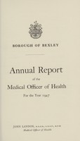 view [Report of the Medical Officer of Health for Bexley].