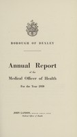 view [Report of the Medical Officer of Health for Bexley].