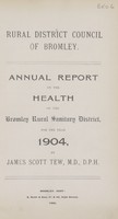 view [Report of the Medical Officer of Health for Bromley].