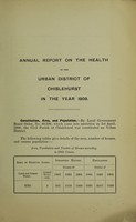 view [Report 1909] / Medical Officer of Health, Chislehurst U.D.C.