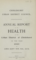 view [Report of the Medical Officer of Health for Chislehurst].