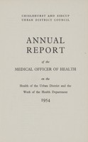 view [Report of the Medical Officer of Health for Chislehurst].