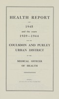 view [Report of the Medical Officer of Health for Coulsdon].