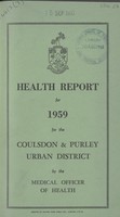 view [Report of the Medical Officer of Health for Coulsdon].