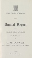 view [Report of the Medical Officer of Health for Crayford].