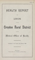 view [Report of the Medical Officer of Health for Croydon].
