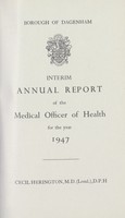 view [Report of the Medical Officer of Health for Dagenham].