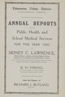 view [Report of the Medical Officer of Health for Edmonton].