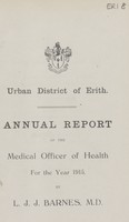 view [Report of the Medical Officer of Health for Erith].