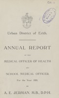 view [Report of the Medical Officer of Health for Erith].