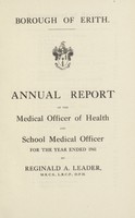 view [Report of the Medical Officer of Health for Erith].