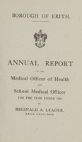 view [Report of the Medical Officer of Health for Erith].